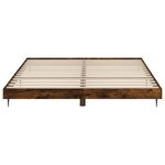 vidaXL Cadre de lit chêne fumé 200x200 cm bois d'ingénierie