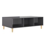 vidaXL Table basse gris brillant 103 5x60x35 cm bois d'ingénierie