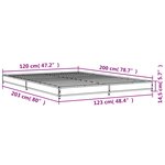 vidaXL Cadre de lit sonoma gris 120x200 cm bois d'ingénierie et métal