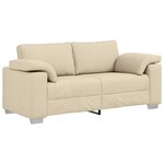 vidaXL Canapés Loveseat Crème 140 cm en tissu