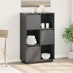 vidaXL Buffet haut Gris 74x35x117 cm Bois massif de pin