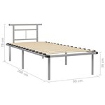 vidaXL Cadre de lit sans matelas gris métal 90x200 cm