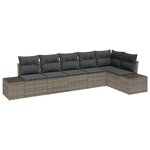 vidaXL Set de canapé de jardin 6 pièces coussins gris poly rotin