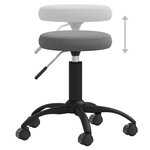 Chaise fauteuil siège pivotante de bureau informatique étude foncé velours gris 02_0024131