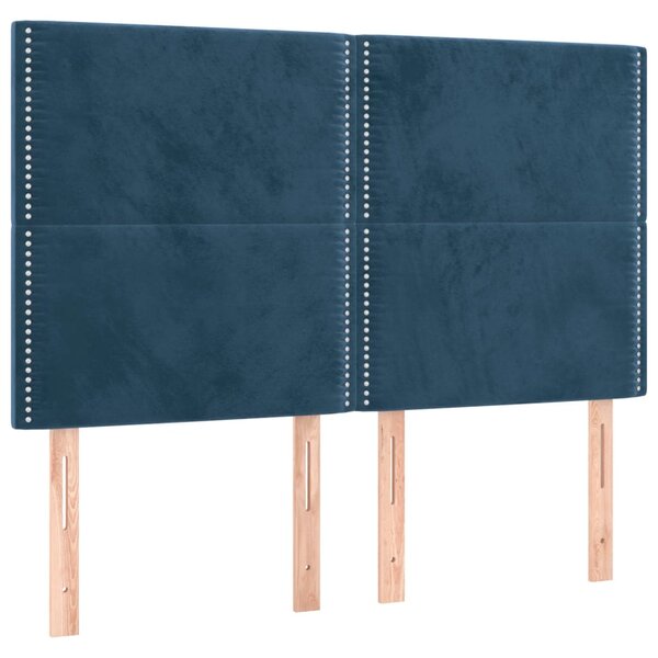 vidaXL Têtes de lit 4 Pièces Bleu foncé 72x5x78/88 cm Velours
