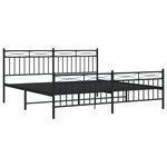 vidaXL Cadre de lit métal avec tête de lit/pied de lit noir 183x213 cm