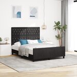 Cadre de lit vidaXL Noir 140x190 cm Velours