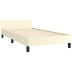 vidaXL Cadre de lit avec tête de lit Crème 80x200 cm Similicuir