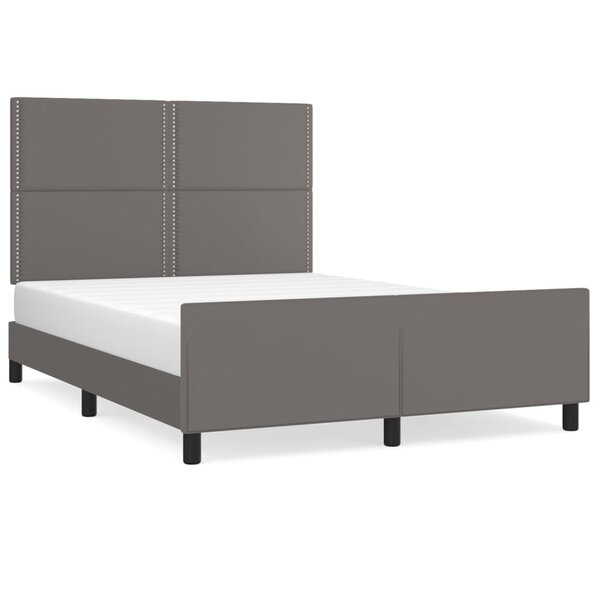 vidaXL Cadre de lit avec tête de lit Gris 140x200 cm Similicuir