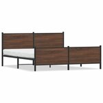 vidaXL Cadre de lit en métal sans matelas chêne marron 180x200 cm