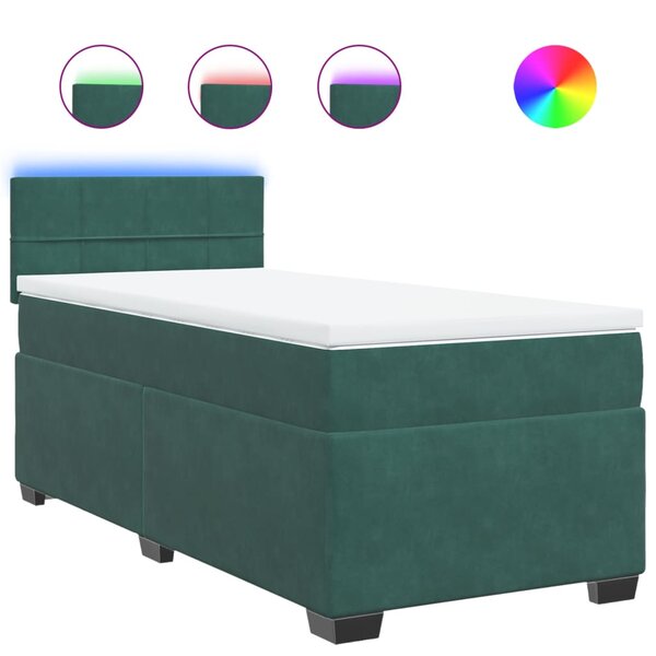 vidaXL Sommier à lattes de lit avec matelas Vert foncé 90x200 cm