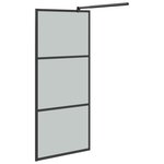 vidaXL Paroi de douche 90x195 cm Verre ESG foncé Noir