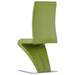 vidaXL Chaises à manger avec forme de zigzag lot de 2 vert similicuir
