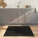 vidaXL Tapis rectangulaire noir 100x100 cm bambou