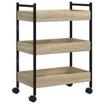 vidaXL Chariot de cuisine chêne sonoma 50x30x70 cm bois d'ingénierie