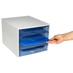 Module De Classement Ecobox Linicolor 4 Tiroirs - Bleu Glacé - Exacompta