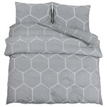 vidaXL Ensemble de housse de couette Gris 155x220 cm Coton