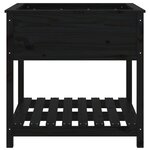 vidaXL Jardinière avec étagère Noir 82 5x82 5x81 cm Bois massif de pin