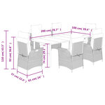 vidaXL Ensemble à manger de jardin coussins 7 Pièces mélange beige rotin