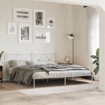 vidaXL Cadre de lit métal sans matelas et tête de lit blanc 180x200 cm