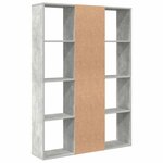 vidaXL Séparateur de pièce/Bibliothèque Gris béton Bois d’ingénierie