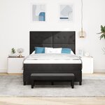 vidaXL Lit à ressorts avec matelas & banc noir 140x200 cm velours