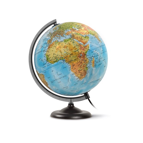 Globe Terrestre Lumineux 30 cm First en RELIEF bleu WONDAY
