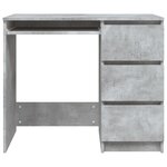 Bureau table poste de travail meuble d'ordinateur informatique étude 90 x 45 x 76 cm bois d’ingénierie gris 02_0023849