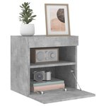vidaXL Meuble TV mural avec lumières LED gris béton 40x30x40 cm