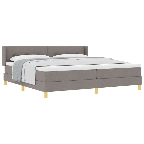 Lit avec sommiers vidaXL et matelas taupe 200x200 cm en tissu