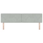 Tête de Lit LED avec Boutons en Cristal Gris Clair 90 cm Velours