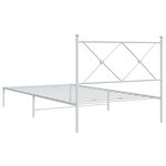 vidaXL Cadre de lit métal avec tête de lit blanc 107x203 cm