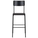 vidaXL Chaises de bar lot de 2 noir contreplaqué solide et acier