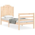 vidaXL Cadre de lit avec tête de lit petit simple bois massif