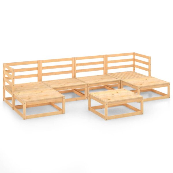 Salon de jardin meuble d'extérieur ensemble de mobilier 7 pièces bois de pin massif 02_0017376
