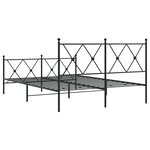 vidaXL Cadre de lit métal sans matelas avec pied de lit noir 140x200cm