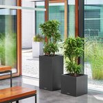 LECHUZA Jardinière CANTO Stone 40 High ALL-IN-ONE Noir graphite