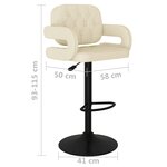 vidaXL Tabourets de bar lot de 2 crème tissu