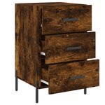 vidaXL Table de chevet chêne fumé 40x40x66 cm bois d'ingénierie