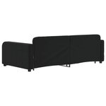 vidaXL Lit de jour avec gigogne et tiroirs sans matelas noir 100x200cm