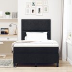 vidaXL Lit à ressorts avec matelas noir petit double en tissu