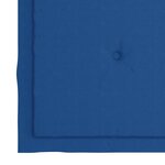vidaXL Chaise à bascule avec coussin bleu royal Bois de teck solide