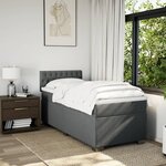 vidaXL Sommier à lattes de lit et matelas Gris foncé 90x190 cm Tissu