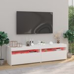 vidaXL Meubles TV 2 Pièces avec lumières LED Blanc brillant 75x35x40 cm