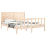 vidaXL Cadre de lit avec tête de lit king size bois massif