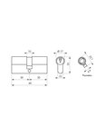THIRARD - Cylindre STD double entrée  30 x 30 mm anti-arrachement  blanc  3 clés