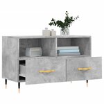 vidaXL Meuble TV Gris béton 80x36x50 cm Bois d'ingénierie