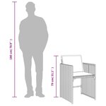 vidaXL Ensemble à manger de jardin et coussins 9 Pièces marron poly rotin