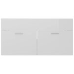 vidaXL Ensemble de meubles de bain Blanc brillant Bois d'ingénierie