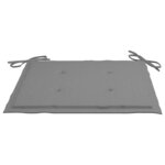 vidaXL Chaises de jardin et coussins gris lot de 2 Bois de teck massif